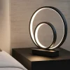 Lampada da comodino moderna led 23w 3000k oz tl on-off nero ideal lux