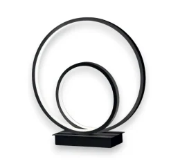Lampada da comodino moderna led 23w 3000k oz tl on-off nero ideal lux