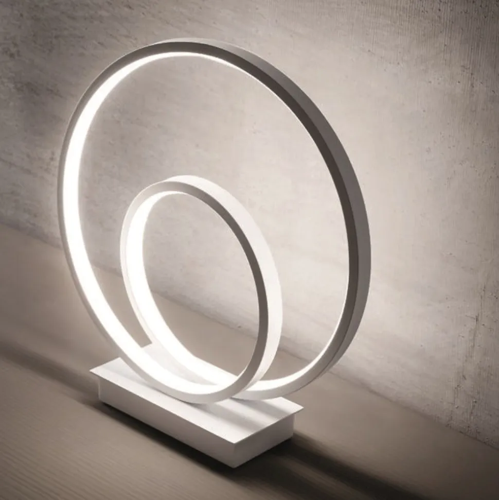 Lampada da comodino moderna led 23w 3000k oz tl bianco ideal lux