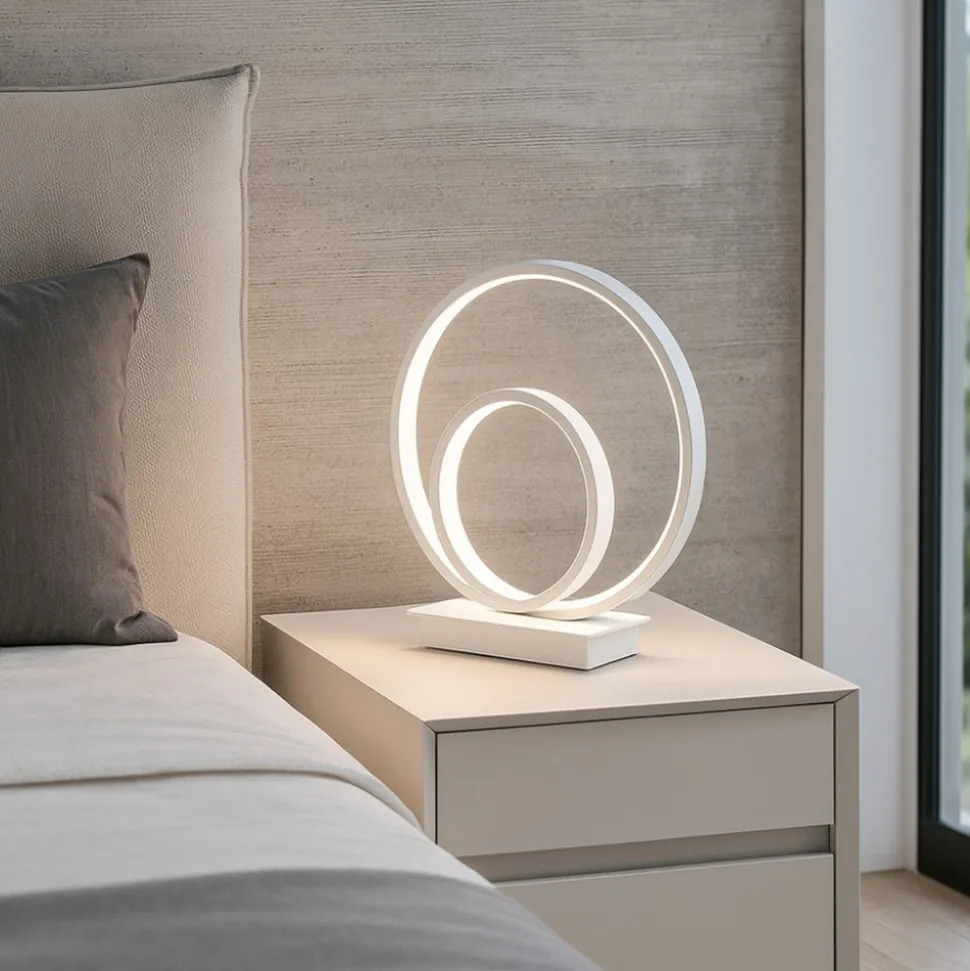Lampada da comodino moderna led 23w 3000k oz tl bianco ideal lux