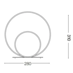 Lampada da comodino moderna led 23w 3000k oz tl bianco ideal lux