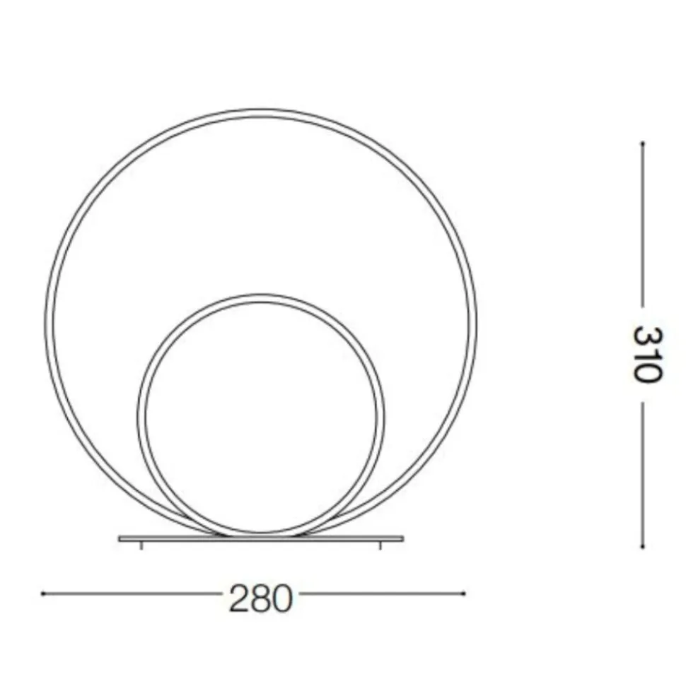 Lampada da comodino moderna led 23w 3000k oz tl bianco ideal lux