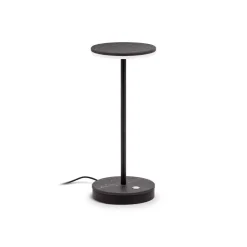 Lampada da comodino moderna nera led 9w 3000k linea light gemini tab