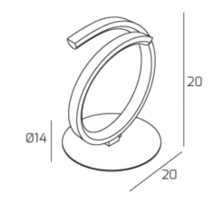 Lampada da comodino moderna oro toplight tornado 12w led 3000k 4000k
