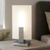 Lampada da comodino moderna wood legno argento top light