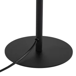 Lampada da comodino nera abat-jour paralume in tessuto moderna
