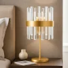 Lampada da comodino oro con cristalli stile contemporaneo