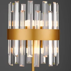 Lampada da comodino oro con cristalli stile contemporaneo