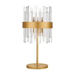 Lampada da comodino oro con cristalli stile contemporaneo