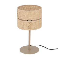 Lampada da comodino paralume in paglia