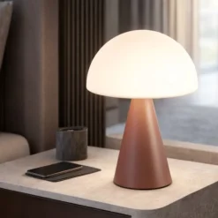 Lampada da comodino rossa fabas luce blib design moderna