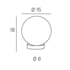 Lampada da comodino toplight eclipse moderna vetro fume