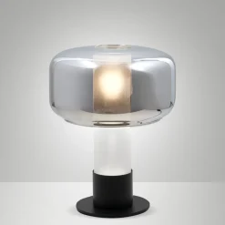 Lampada da comodino vetro fume moderna fabas luce flick