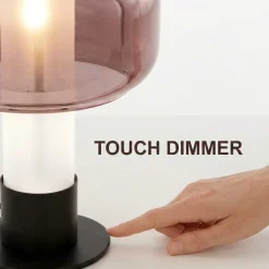Lampada da comodino vetro oro per camera da letto moderna