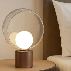 Lampada da comodino vivida cosmit marrone design moderna