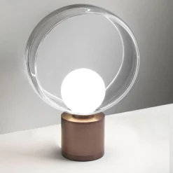 Lampada da comodino vivida cosmit marrone design moderna