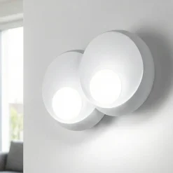 Lampada da parete moderna di gesso bianca sforzin pitane