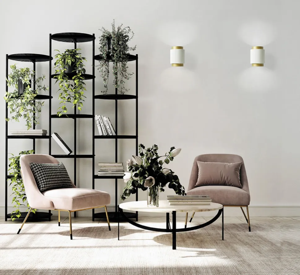 Lampada da parete syme oro sforzin in gesso