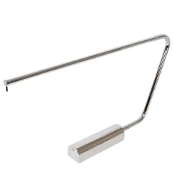 Lampada da scrivania design moderno cromo nero led 2700k dimmerabile