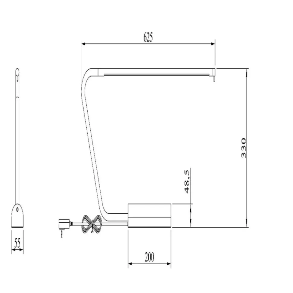 Lampada da scrivania design moderno cromo nero led 2700k dimmerabile