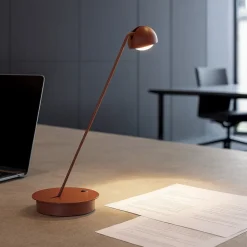 Lampada da scrivania design moderna terracotta lyra perenz led cct