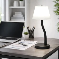 Lampada da scrivania design moderna nera fabas luce ibla