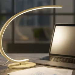 Lampada da scrivania design moderna oro led 12w 3000k iole gea luce