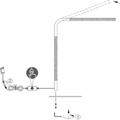 Lampada da scrivania di legno orientabile moderna nera
