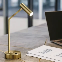 Lampada da scrivania easy tl ideal lux led orientabile 3000k ottone