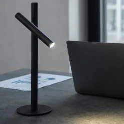 Lampada da scrivania gea luce gls led 3000k dimmerabile orientabile nera