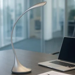 Lampada da scrivania grigio design moderna sonagli perenz