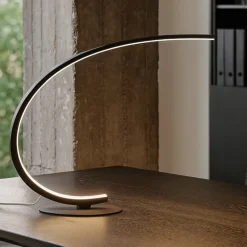 Lampada da scrivania iole gea luce design moderna titanio led 3000k