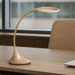 Lampada da scrivania led nunki gea luce oro satinato moderna