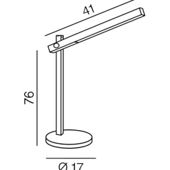Lampada da scrivania nera desig moderna ruler perenz