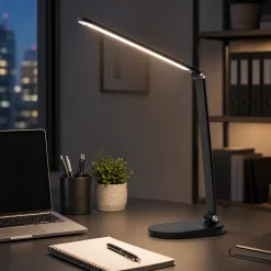 Lampada da scrivania nera led 8w dimmerabile orientabile 2700k a 6500k