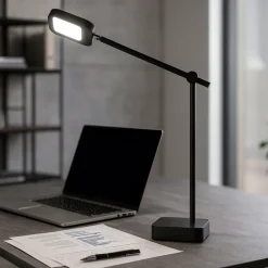Lampada da scrivania nera moderna orientabile icon perenz illuminazione
