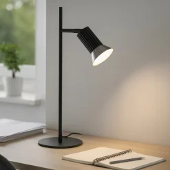 Lampada da scrivania nera orientabile minimal