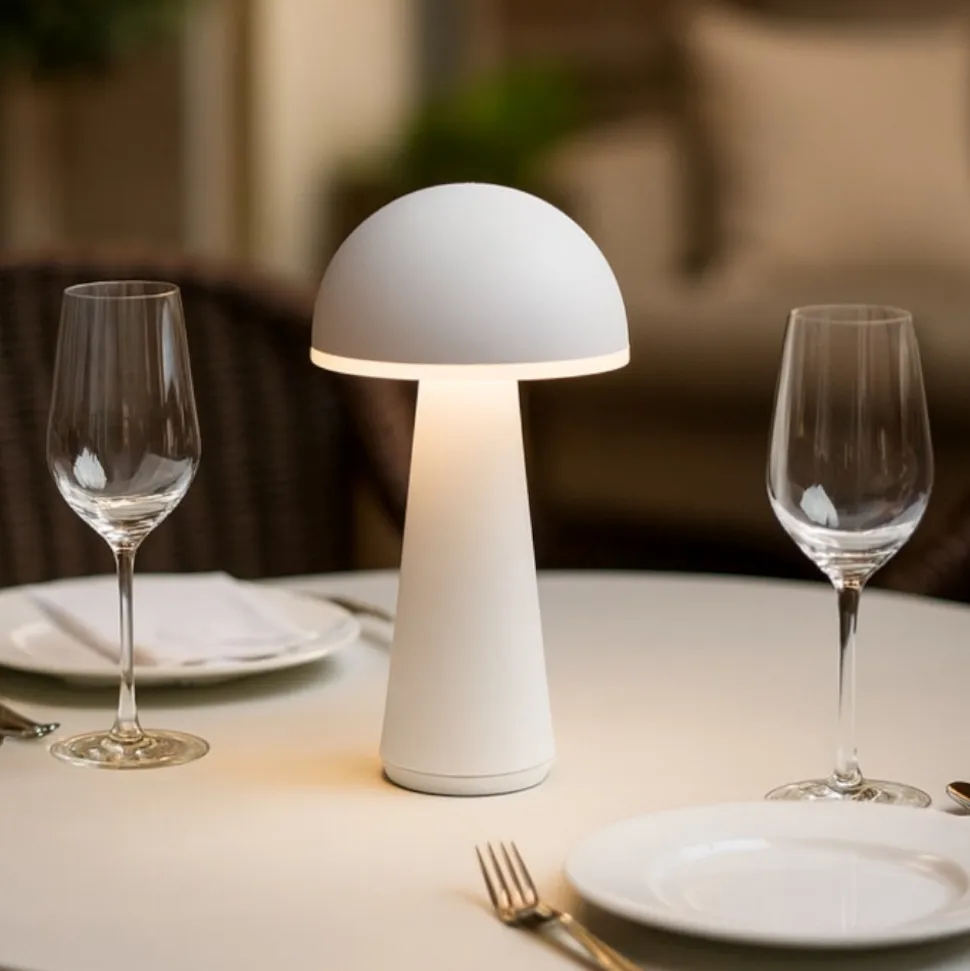 Lampada da tavolo bianca portatile led ricaricabile per esterno
