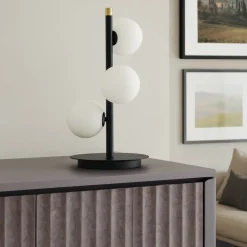 Lampada da tavolo dimmerabile sfere vetro bianco pomi' miloox