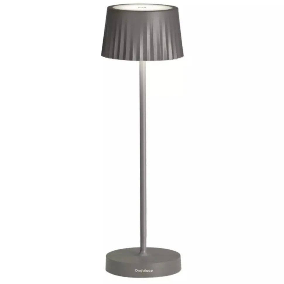 Lampada da tavolo per esterno ondaluce lt macao led portatile antracite ip54