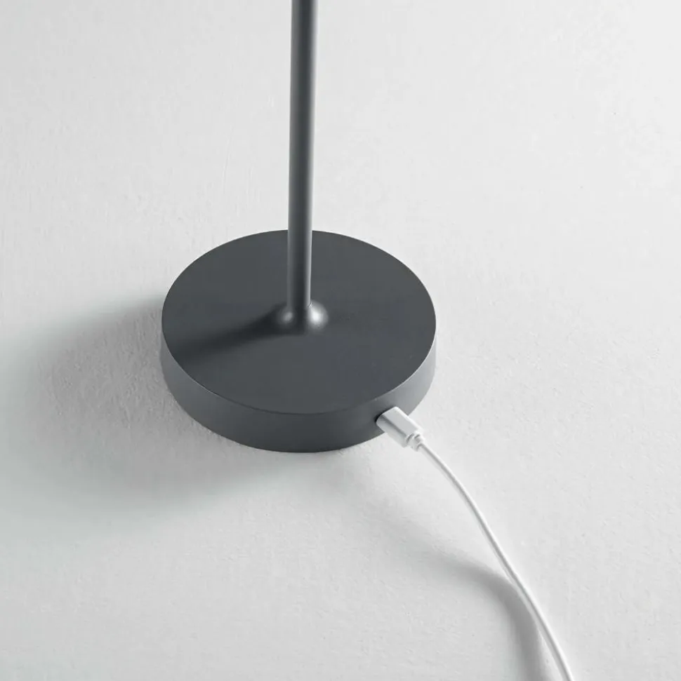 Lampada da tavolo per esterno ondaluce lt macao led portatile antracite ip54