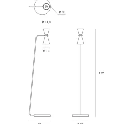 Lampada da terra dimmerabile grigio miloox graal 2 luci