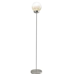 Lampada da terra miloox jotto moderna sfera vetro trasparente ambra