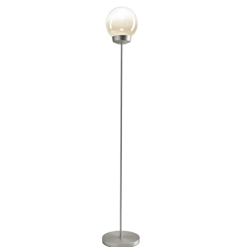 Lampada da terra miloox jotto moderna sfera vetro trasparente ambra