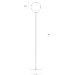 Lampada da terra miloox jotto moderna sfera vetro trasparente ambra