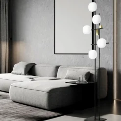 Lampada da terra moderna miloox lingotto nero oro per salotto