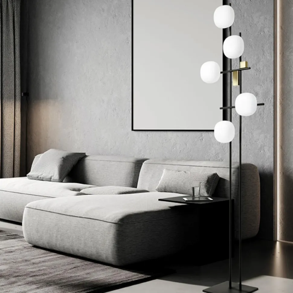 Lampada da terra moderna miloox lingotto nero oro per salotto