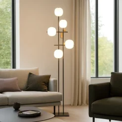 Lampada da terra moderna miloox lingotto nero oro per salotto