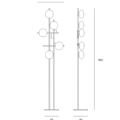 Lampada da terra moderna miloox lingotto nero oro per salotto