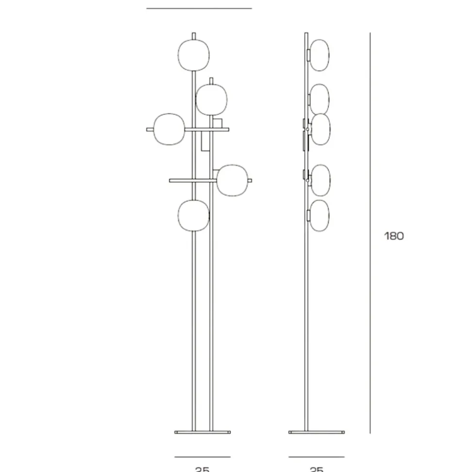 Lampada da terra moderna miloox lingotto nero oro per salotto